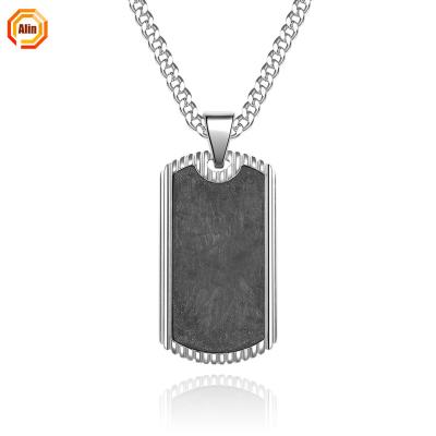 China Wholesale Price Stainless Steel Carbon Fiber CLASSIC Simple Necklace With Pendant Jewelry For Men for sale