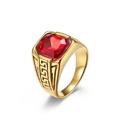 China Alin Natural Stainless Steel Material Gold Genuine CLASSIC Ruby Ring For Women And Men Wholesale Wholesale for sale