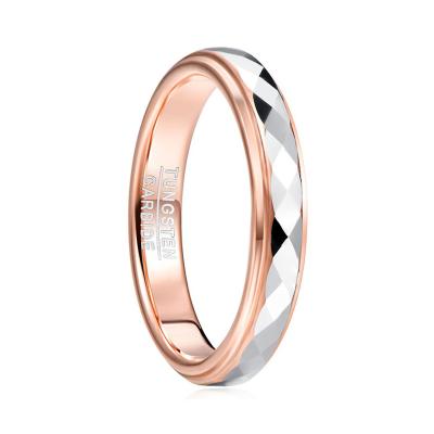 China CLASSIC 4MM Artisa Cut Shiny Surface Custom Tungsten Carbide Rose Gold Plated Low Price Ring Wholesale for sale