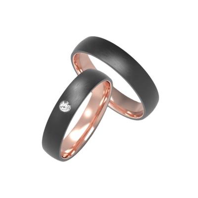 China OEM CLASSIC Female Simple Gift Rose Gold Rings For Women Diamond Drilling Black Wedding Jewelry for sale