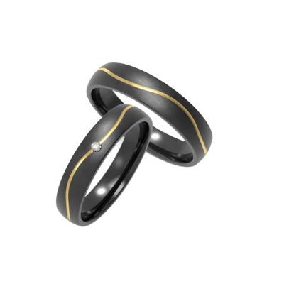 China Wholesale CLASSIC Dragee Fit 6MM Gold Plating Black Zirconium Jewelry Wedding Band For Men for sale