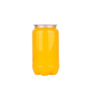 China Factory Price Eco - Friendly 350ml PET Can + Aluminum Lid Plastic Bottle Juice Plastic Can for sale