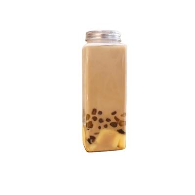 China food & Beverage packaging wholesale 500ml square pet juce bottle plastic French tea drink fruit bottle for sale