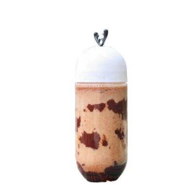 China Custom 500ml eco-friendly clear boba PET Plasic plastic beverage bottle with screw cap for sale