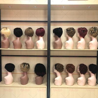 China Wholesale 100% Human Hair Frontal Custom Wigs, Virgin Hairband Wigs, Curly Pixie Pixie Curl Frontal Wig For Black Women for sale