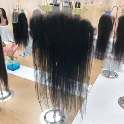 China Silky Straight Wave Cuticle Aligned Swiss Virgin Human Hair 13X6 Full Lace 13X6 Lace Frontal Deeper HD Transparent Lace Front Wig for sale