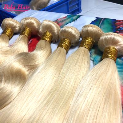 China Body Wave Hair Virgin Hair 613 Bundles Virgin Blonde Straight Cuticle Aligned Hair Bundles for sale