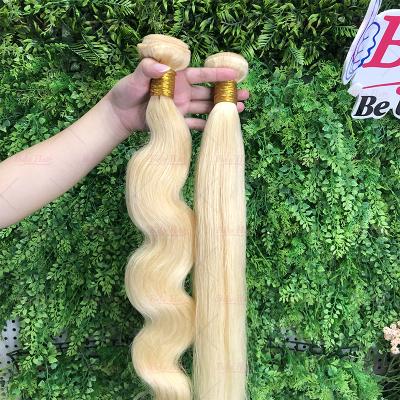 China Body Wave Hair Factory Price 613 Virgin Blonde Straight Human Hair Bundles, Unprocessed Human Straight Hair Weave for sale