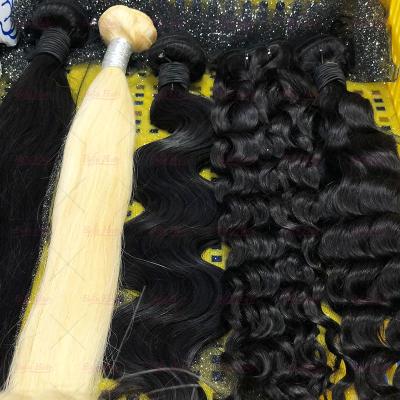 China High Quality Virgin Hair 12A Grade Double Body Wave Raw Cuticle Pulled Aligned Hair Bundles, Hair Extension Vendors for sale