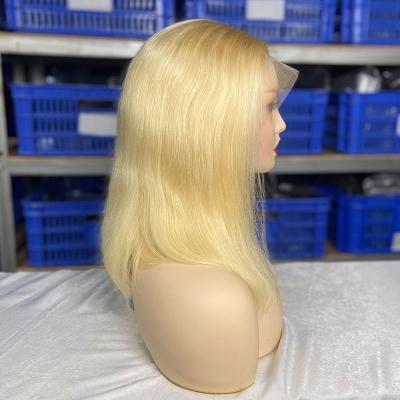 China Transparent Body Wave HD 613 Blonde Hair Full Lace Wig, Cuticle Aligned Virgin Hair Bob Wigs, Headband Bob Blonde 613 Hd Lace Wig for sale