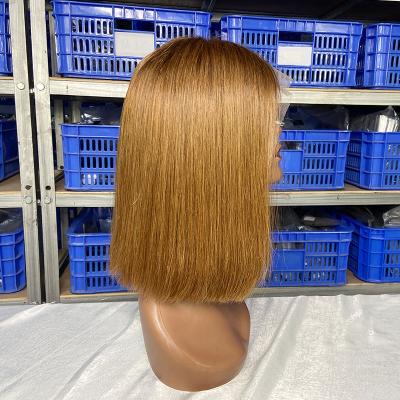 China Peruvian Short Bob Wig With Transparent Lace, Natural Line Hair Body Wave Virgin Hair Lace Front Wig Cuticle Aligned Wig Factory for sale