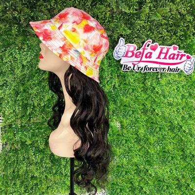 China Pixie Curl Hair Wig Cap Long Wave Best Selling Baseball With Hair Black Brown Women Caps Extensions Wig Wavy Wigs for sale