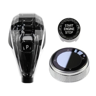 China Upgrade Original Crystal Car Gear Shift Three-piece Set Knob For 5 Series G Chassis G30 G38 Car Interior Accessories for sale