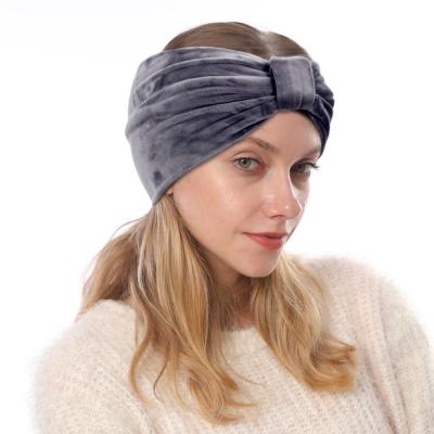 China Fashion hair accessories yoga braid hair band velvet soft turban head wrap tied knotted headband for women for sale