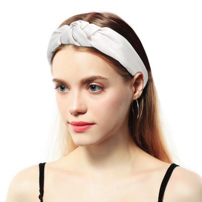 China Hot Sale Fashion Turban Headband Women Headband Women Twisted Knot Wrap PU Leather Headband for sale