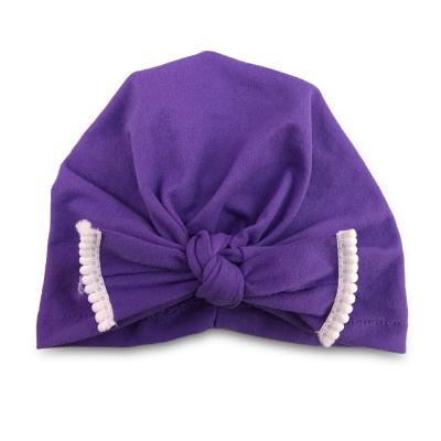 China Cozy Girls Bow Knot Baby Hat Baby Turban for sale