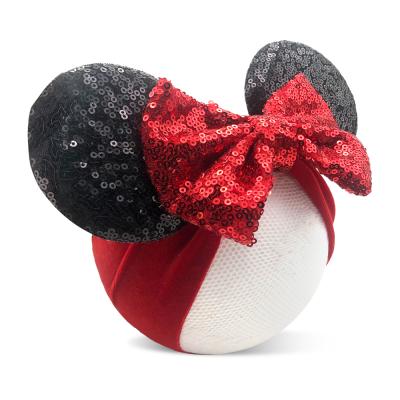 China Cozy In Running Cute Kids Minnie Ears Baby Headband Girls Hair Accessories With Bow for sale