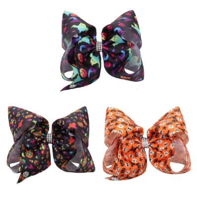 China Resin Ghost Children's Large Bow Hairpin + Halloween Pumpkin Head Accessories Cartoon Hair Clip Ribbon Bow Hairpin for sale