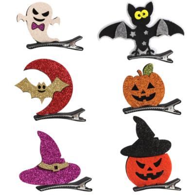 China Nonwoven Fabric Halloween Party Accessories Pumpkin Ghost Children's Ribbon Girl Hairpin Cartoon Hairpin Hair Clip for sale