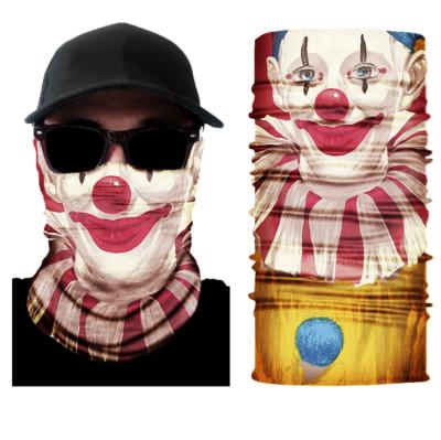 China Multifunctional Fashion Neck Bandanas Joker Pattern Printing Neck Scarf Outdoor Sport Clown Neck Tube Bandana for sale