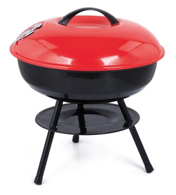 China Outdoor Camping BBQ Grill Small Apple Shape BBQ Charcoal Red Lightweight Grill For Cooking Camping for sale