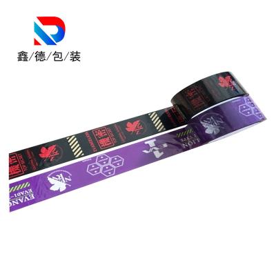 China Waterproof Fashion Black Adhesive Tape Colored Printed Tape Jumbo Roll Custom Bopp Wrapping Tape for sale