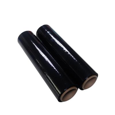 China Black Industrial Strength Moisture Proof Extra Cling Deep Rolls Pallet Supplies Goods Wrapping Self Adhering Shrink Resistant Stretch Film for sale