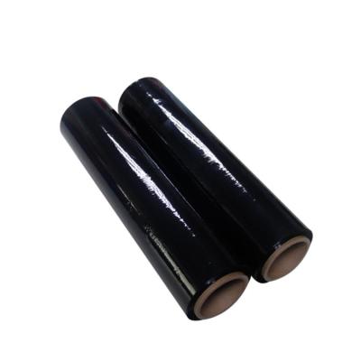 China Moving Wrap 23Y Film Supplier 500mm Moisture Proof Black Pre-stretched And Packaging Stretch Wrap for sale