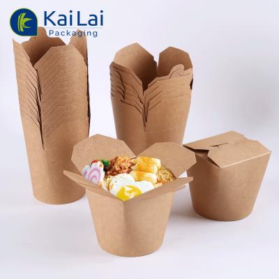 China New Design Disposable Round Bottom Attractive Disposable Folding Paper Lunch Box for sale