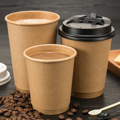 China Dispos paper disposable coffee cups with logo take away coffe cup vasos desechables for sale