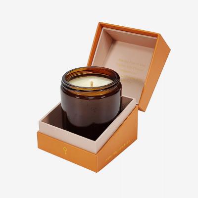 China Handmade Cardboard Candle Box Rigid Paper Package Gift With Insert Recyclable Custom Aromatherapy Candle Packaging for sale