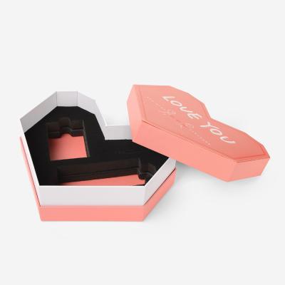 China Handmade Custom Printing EVA Paper Box Cardboard Exquisite Packaging Inside Heart Shaped Gift for sale