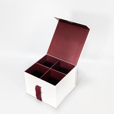 China New Arrival Luxury Simple Elegant Folding Logo Foldable Magnetic Closure Flat Package Customized Gift Box Handmade With Ribbon for sale