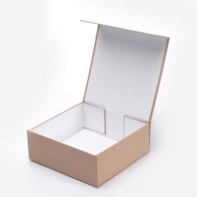 China Handmade Custom Brown Recycle Flat Magnetic Packaging Electronics Kraft Paper Cardboard Gift Folding Boxes for sale