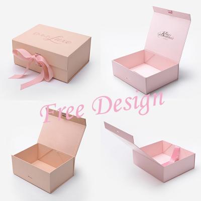 China Luxury New Rose Handmade Custom Folding Craft Paper Gift Box Packaging, Paper Gift Box With Ribbon Closure Paper Box Packaging for sale