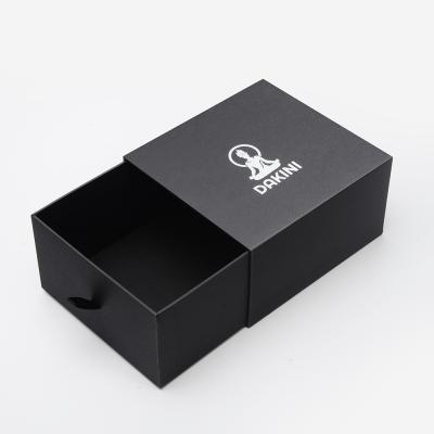 China Handmade Design Custom Black Hard Rigid Small Gift Luxury Printed Quality Drawer Cardboard Sliding Packaging Box for sale