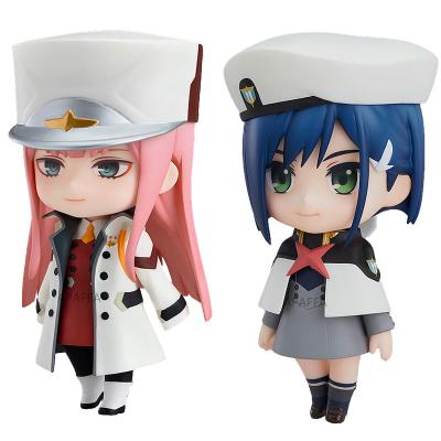 China Cartoon Toy Q Version Nendo Anime Figure Scrunchie In The FRANXX 987 Ichigo Zero Two 02 952 Compile Change Face Action Numbers Play for sale