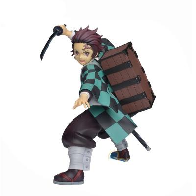 China Toy Doll Gift Japanese Collectible Anime Cartoon Toy 20cm Demon Slayer Kamado Tanjirou Backpack PVC Action Figure for sale