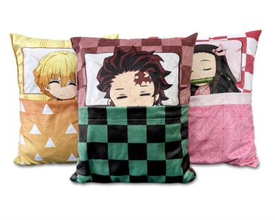 China Decoration 93 Styles 29*38cm Anime Plush Toy Genshin Impact Demon Slayer Shingeki No Cushion Manga Doll Kyoji Haikyuu Anime Plush Pillow for sale