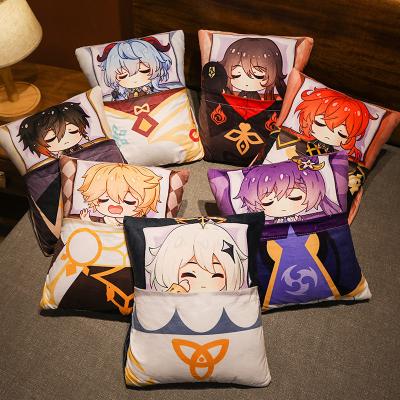 China Collectible Toy 58 Styles Pillow Jujutsu Demon Slayer Haikyuu Shingeki No Impact Kyojin Genshin Anime Plush Rest Toys for sale