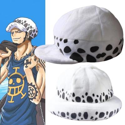 China One Piece COMMON Hat White Spot Plush Surgeon Cosplay Trafalgar Hats Winter Anime Cartoon Hat for sale