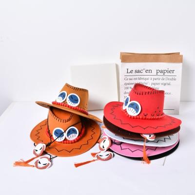 China The 7 Colors Casual Covers One Piece Cowboy Pirates Caps Jazz Hat Portgas D Ace Cosplay Cap Popular Hats Cartoon for sale