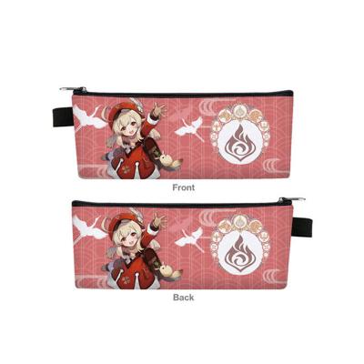 China Cosplay 35 Styles Jujutsu Kaisen Date A Live Genshin Impact For School Student PU Leather Oxford Fabric Waterproof Anime Pencil Bag for sale