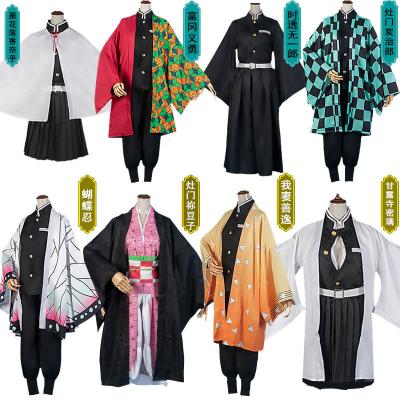 China Cosplay 8 Styles Demon Slayer Kamado Tanjiro Cosplay Agatsuma Zenitsu Tomioka Giyuu Haori Cape Cloak Uniforms Suit Party Costume for sale