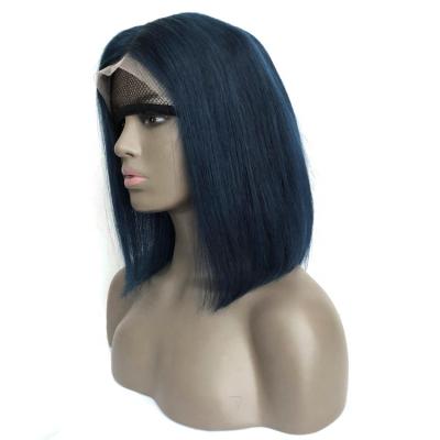 China BOB Straight IN Dark Green Colored Human Wigs Free Parting Lace Front Preplucked Virgin Brazilian Straight Hair 13x4 BOB SALE for sale