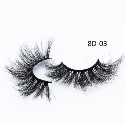 China Hand Made Soft Fluffy Mink Natural Multilayer Realistic 8D Eyelashes Lashes With Custom Packaging for sale