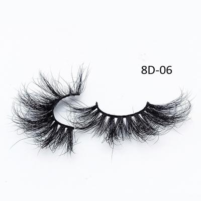 China Large Inventory 8D Mink Fur Natural Lashes Fake Eye Overnight Shipping 23mm Long Handmade Natural Eyelashes for sale