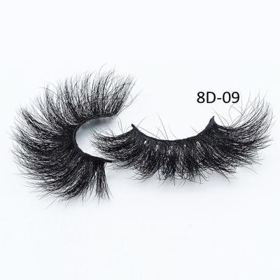 China 8D Full Strip 8D Eyelash Vendors Natural Soft Cotton Strip Natural Hand Made Soft Strip Curl 25mm Mink Lashes for sale