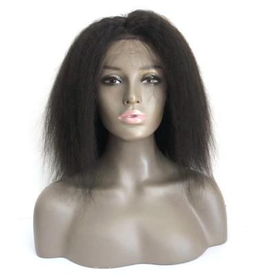 China Natural Curly Straight African American Women's Curly Straight Colored Women's Relaxed Texture Virgin Hair 4x4 Lace Closure Wigs for sale