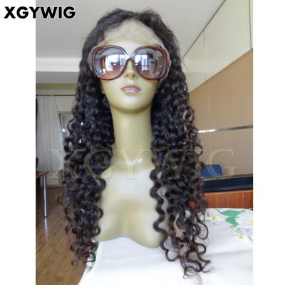 China Wholesale 100% Unprocessed Virgin Brazilian Natural Deep Wave Human Hair Invisible Wave Knots Full Color Full Lace Silk Top Glueless Wig for sale